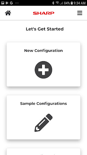 Android application Sharp Product Configurator screenshort