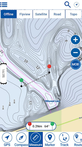 Android application Millwood Lake AR Offline Chart screenshort