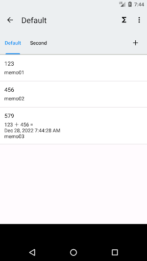 Calmemo : Calculator + Memo Screen 2
