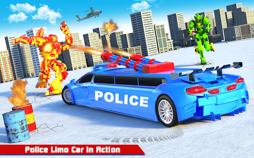 Police Limo Dino Robot Helicopter Car Robot Games screenshots 15
