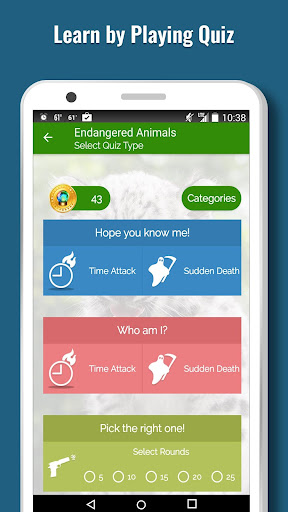 Screenshot of Endangered Animals Offline App