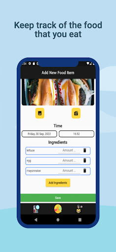 Android application Food Intolerance Symptom Diary screenshort