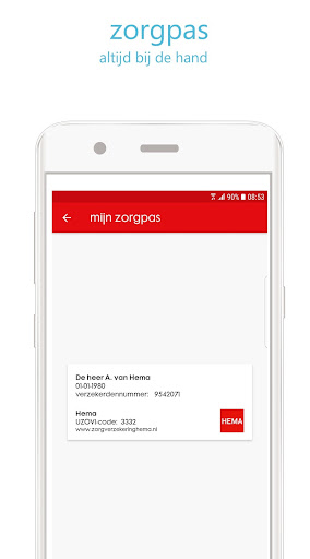 HEMA Zorg app Screen 3