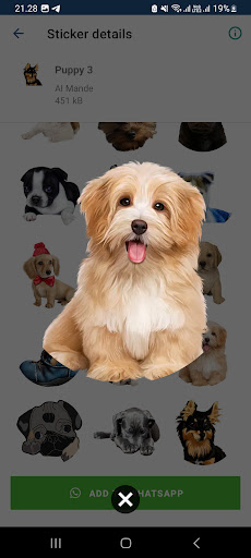 Android application Puppy Dog Sticker for WhatsApp screenshort