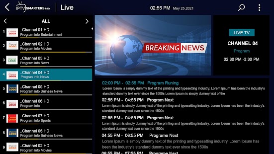 IPTV Smarters Pro Captura de pantalla