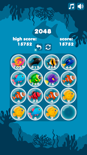Android application 2048 Merge Fish screenshort