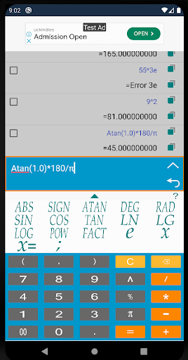 Android application Logarithm Calculator screenshort