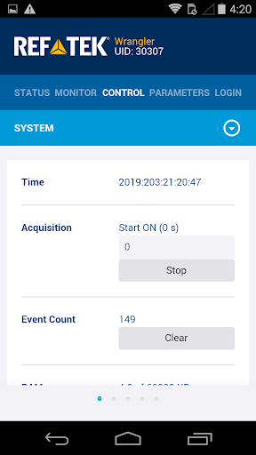REF TEK Recorder Setup Screen 3