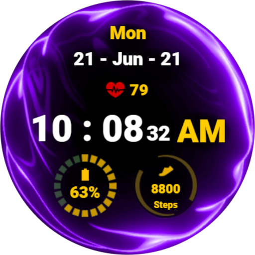 Fluid Purple Watch Face Download on Windows