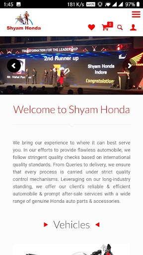 Shyam Honda Screen 2