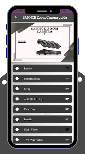 SANNCE Zoom Camera guide Screen 2