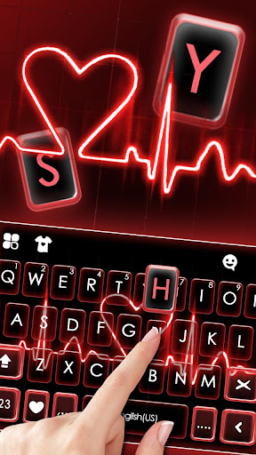 Red Heartbeat Keyboard Theme Screen 2