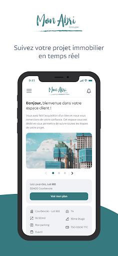 Android application MON ABRI screenshort