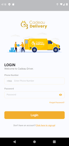 Android application Cadeua Delivery screenshort