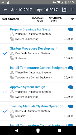 Screenshot of Oracle Primavera P6 Mobile