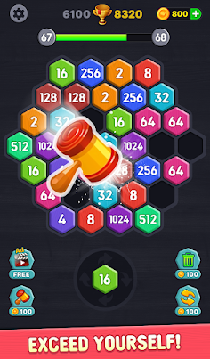 Merge Hexa Puzzle 3D 2048 Game - Screenshot 3