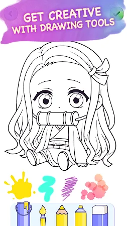 Game screenshot Chibi Doll Coloring Games hack