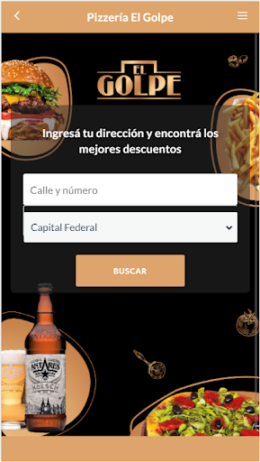 Android application Pizzería El Golpe screenshort