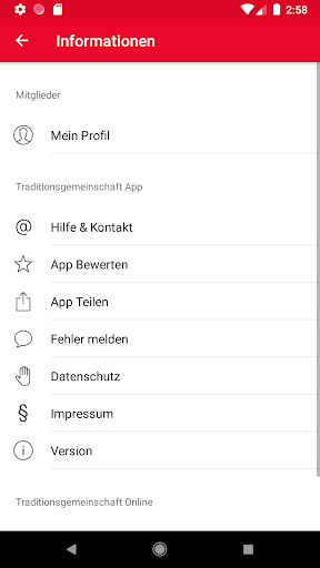 Android application Traditionsgemeinschaft screenshort
