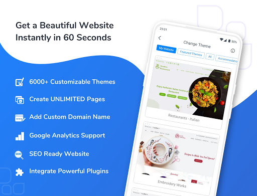 Android application Jd Omni Website Builder screenshort
