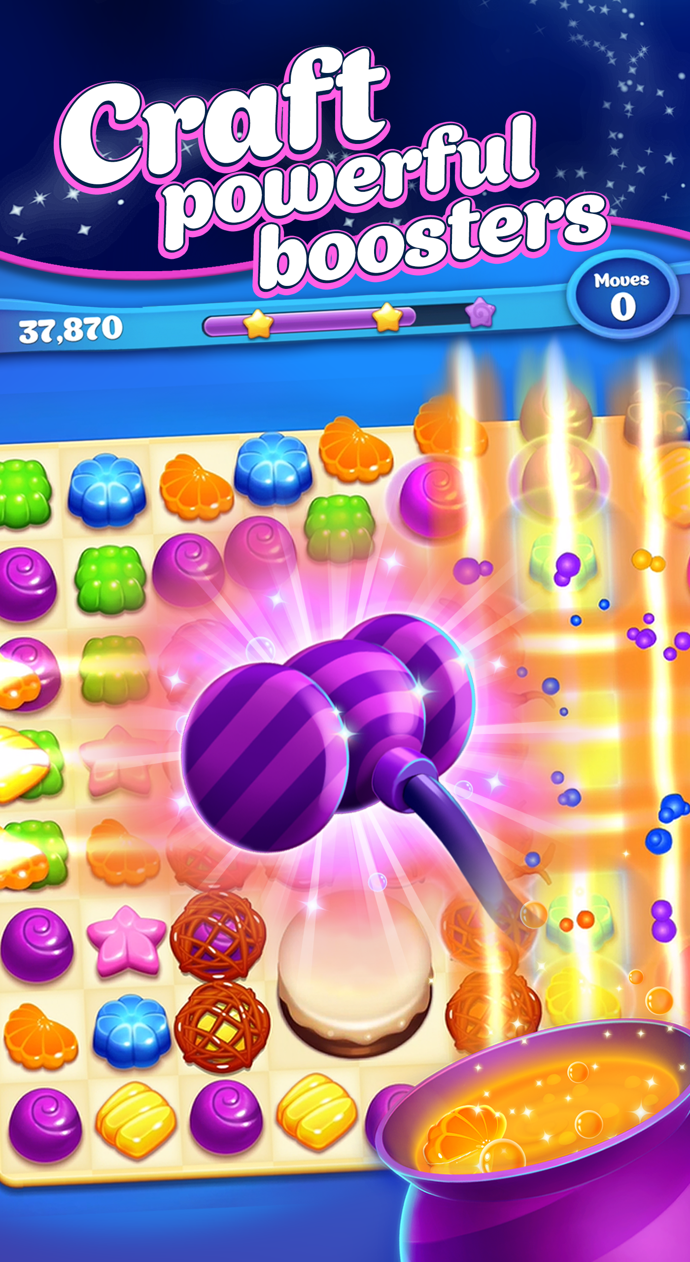 Android application Crafty Candy - Match 3 Game screenshort