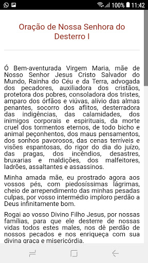 Oração de Nossa Senhora do Des Screen 2