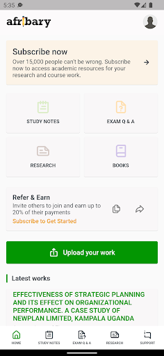 Android application Afribary screenshort