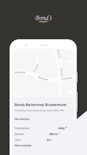 Android application Bond’s Barbershops screenshort