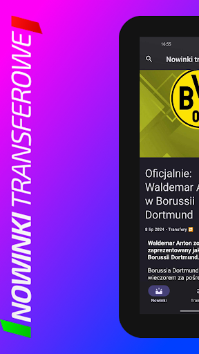 Android application Nowinki transferowe screenshort