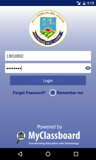 Holy Cross Parent Portal Screen 2