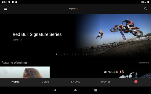 Screenshot of Vexus TV