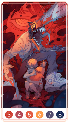 Chainsaw Man Color by Number - Screenshot 1