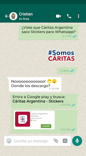 Cáritas Argentina - Stickers Screen 2