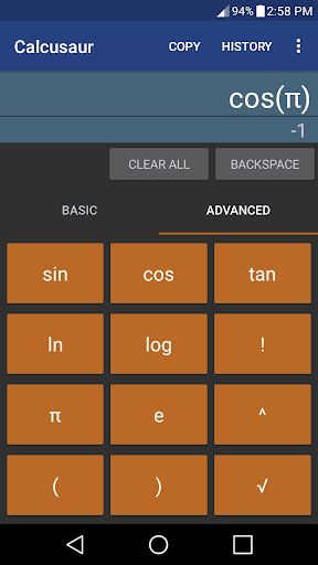 Android application Calcusaur screenshort