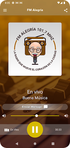 Android application Fm Alegría screenshort