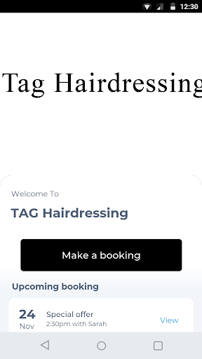 Android application TAG Hairdressing screenshort