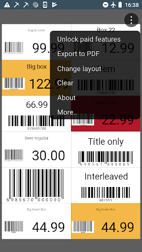 Android application Barcode Generator - labels PDF screenshort