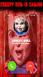video call and chat simulator with scary doll
