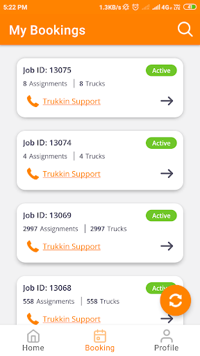 Android application Trukkin for Shippers/Customers screenshort