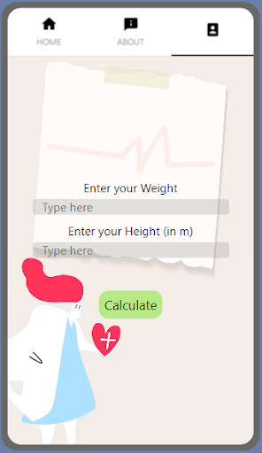 Android application BMI Calculator screenshort