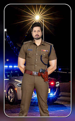 Men police suit photo editor