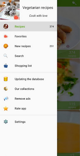 Vegetarian recipes Screen 2