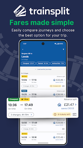 TrainSplit - Split Ticketing Screen 2
