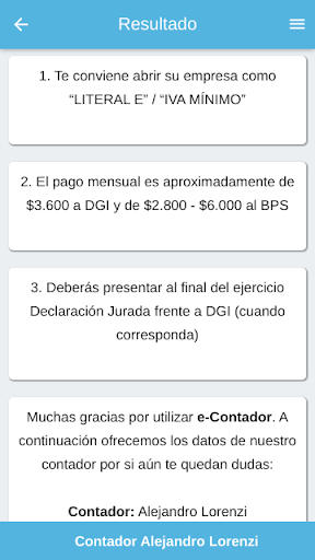 eContador Screen 2