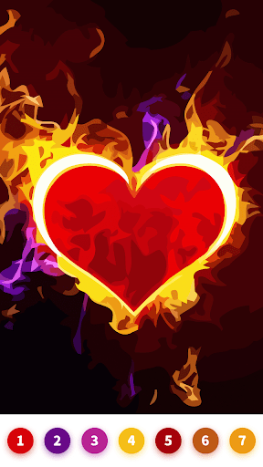 Valentine Paint by Number Game Screen 2