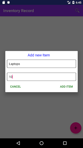 Inventory Record Screen 2