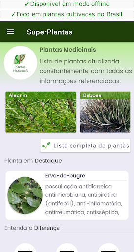 Android application Super Plantas Medicinais screenshort