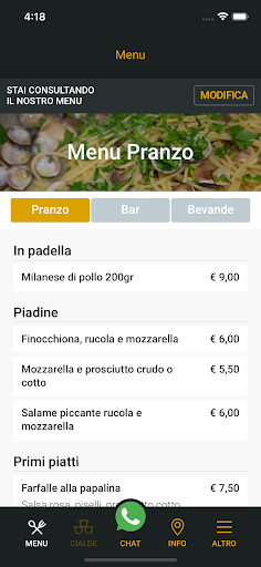 Android application Bar Commercio Spoleto screenshort