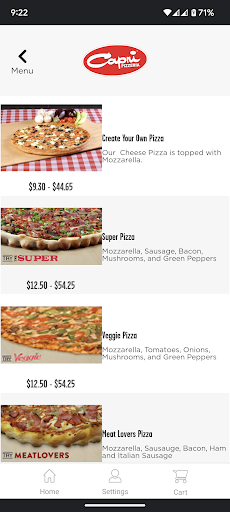 Capri Pizzeria Canada Screen 3