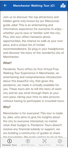 Pandemic Tours Screen 2